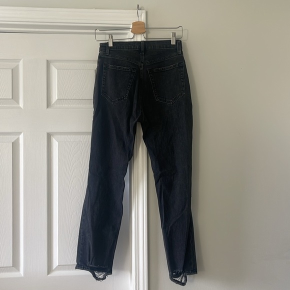 Abercrombie & Fitch Ultra High Rise Ankle Straight Jean Black Wash Size 26 - Picture 4 of 5